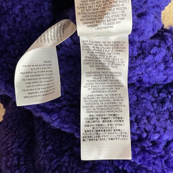 Stella McCartney Furry Textured Knit Crop Jumper EUR Size 46 XL Purple Sweater - Picture 9 of 13